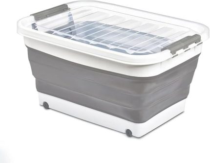 Tekerlekli Katlanabilir Akordiyon Saklama Sepeti Pratik ve Taşınabilir Tekerlekli Katlanabilir Akordiyon Saklama Sepeti - Düzeni Kolayca Sağlayın! (45 Litre ve 30 Litre Seçenekli) (30 LİTRE)