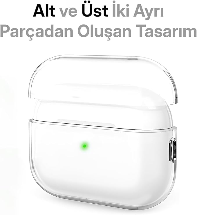 Airpods 4 ile Uyumlu Şeffaf Cyrstal Clear Ultra Berrak Silikon Kılıf - Alt Üst Ayrı (Airpods 4) - Görsel 5