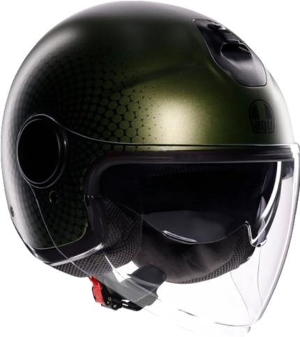 Eteres Motosiklet Kaskı Açık Kask Andora Matt Green Black XS