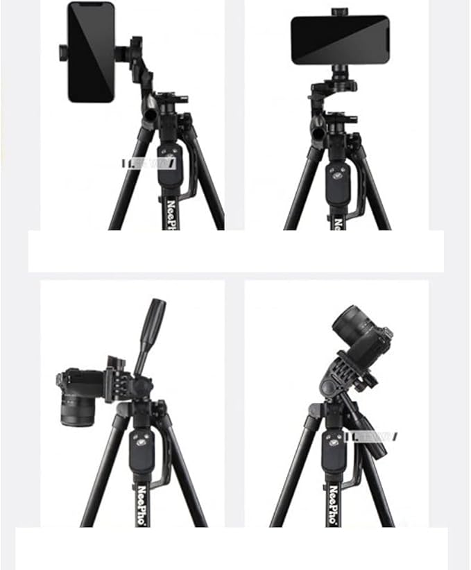 Tripod Bluetooth Kumandalı Şarjlı Kalın Sağlam Aliminyum Kalın Gövdeli Profesyonel Telefon Tutucu Çantalı 150 Cm Tripod Neepho F8830 - Görsel 5