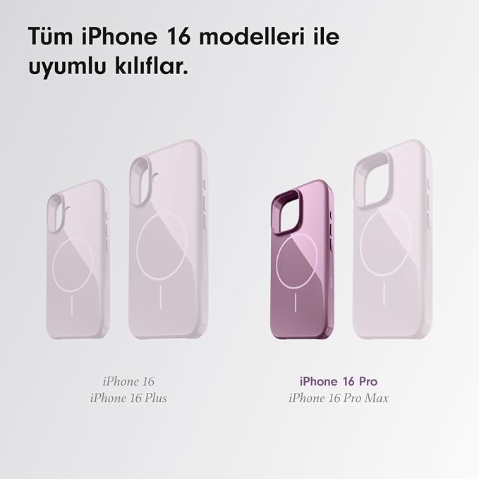 iPhone 16 Pro Kılıf - MagSafe, Çizilmeye Dayanıklı Koruyucu Kılıf, İnce Form, Mikrofiber Kaplama - Menekşe Moru - Görsel 2