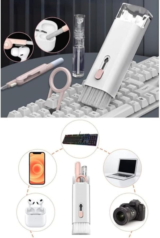 7'si 1 arada Elektronik Temizleme Kiti, Klavye Temizleyici, Dizüstü Bilgisayar Temizleme Kiti Monitör, Cep Telefonu, Bluetooth, Kulaklık, Lego, Airpods, Dizüstü Bilgisayar Kamera (Pembe) - Görsel 5