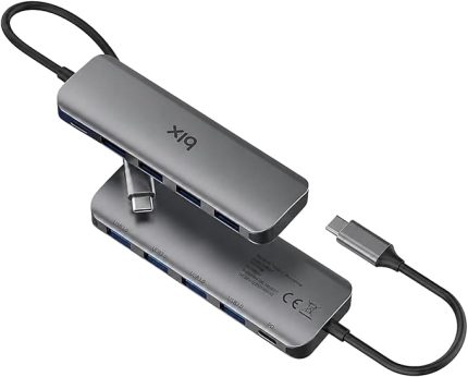 BX07HB USB-C Hub 4x USB 3.0 PD Şarj 5Gbps Mac Windows Uyumlu Alüminyum Çoklayıcı Gri Adaptör HUB