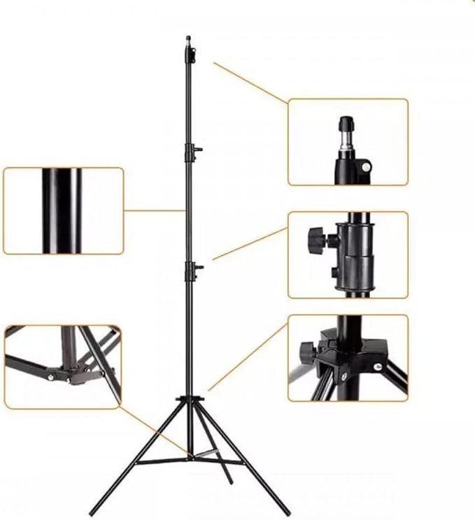 Tripod Kamera Işık Ayağı Döküm Demir 940GR Fotoğraf Makinesi Paraflaş Kamera 70 cm-210 cm Açılabilir Katlanabilir Tripod Yayıncı Vlog Youtuber Işık Tripod Ayağı TR8899 - Görsel 2