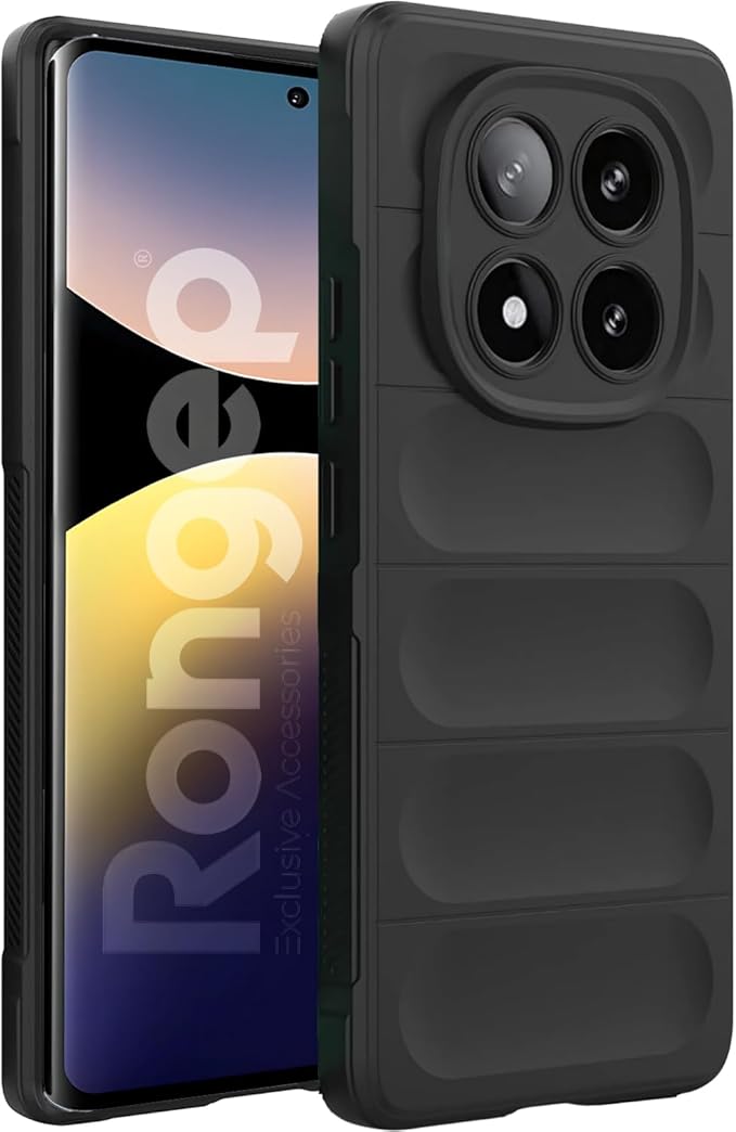 Redmi Note 14 Pro 5G için Kılıf Matte-Black Rugged Koruyucu Kalın Yapılı Kamera Yükseltili İçi Süet Dokulu Darbe Emici ve Kayma Önleyici Özellikli Redmi 14 Pro 5G Telefon Kılıfı (Siyah)