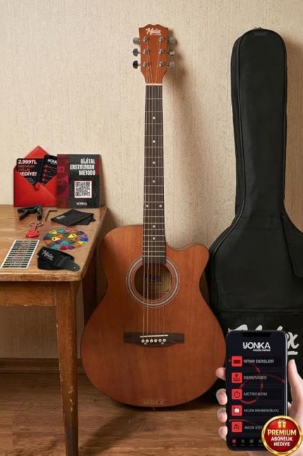 PHX-187 Masif Ağaç Akustik Gitar 4/4 Yetişkin Boy