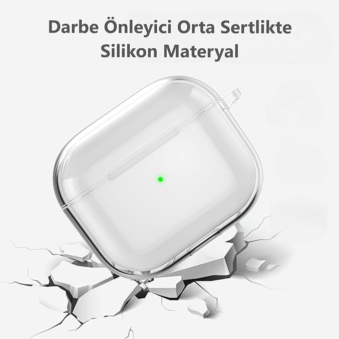 Airpods 4 ile Uyumlu Şeffaf Cyrstal Clear Ultra Berrak Silikon Kılıf - Alt Üst Ayrı (Airpods 4) - Görsel 3
