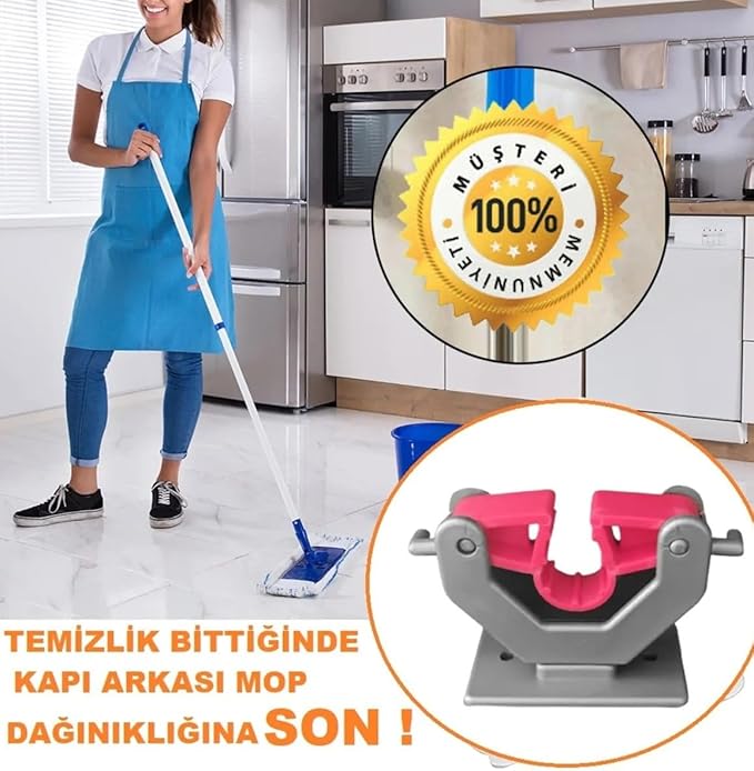 Ve Mop Askısı-Sap Tutucu-Mutfak Ve Banyo Askısı (İkili) - Görsel 2