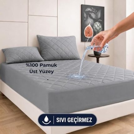 Sıvı Geçirmez Alez - Tek-Çift Kişilk- Bebek-%100 Pamuk- Kapitoneli Alez- Fitted(Yatağı Saran) Yatak Koruyucu Alez Çarşaf (100x200)