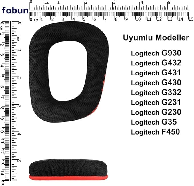uyumlu G930 G430 F450 G432 G431 G332 G231 G230 ile uyumlu Kulaklık Pedi Seti Kulaklık Süngeri ve Kafa Bandı kulaklık süngeri yastığı (Siyah - Kırmızı Kumaş Sünger) - Görsel 5
