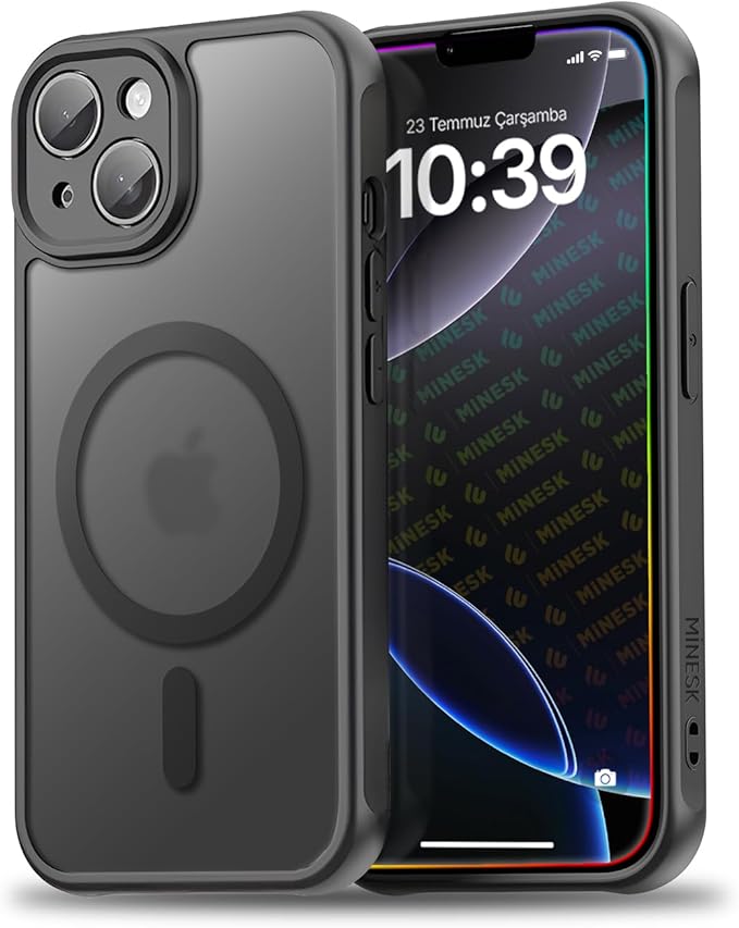 iPhone 11 için MagSafe ile Uyumlu MattCover Serisi Arkası Mat Polikarbonat Kenarları Silikon ve Köşeleri Güçlendirilmiş Kamera Korumalı ince Silikon Kılıf (Manyetik, 11)