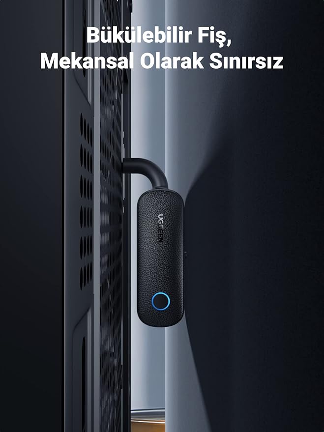 Bluetooth 5.0 Verici 3.5mm Jack ve Dahili Mic Araç Mikrofon Bluetooth Adaptörü ile 2'si 1 Arada Alıcı Siyah - Görsel 5