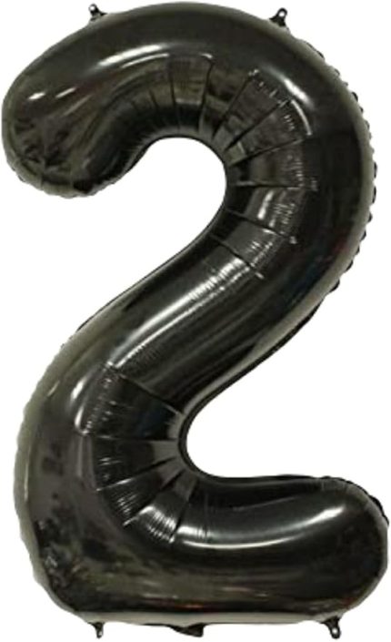 Balon 2 Rakamı Helyum Balon 76 Cm (SİYAH)