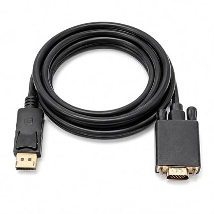 PX-1256 1.5 Metre DisplayPort to VGA Kablo, DP Erkek to VGA Erkek Çevirici Kablo, DisplayPort Bilgisayar Laptop Ekran Kartından VGA Monitöre Görüntü Aktarım Kablosu