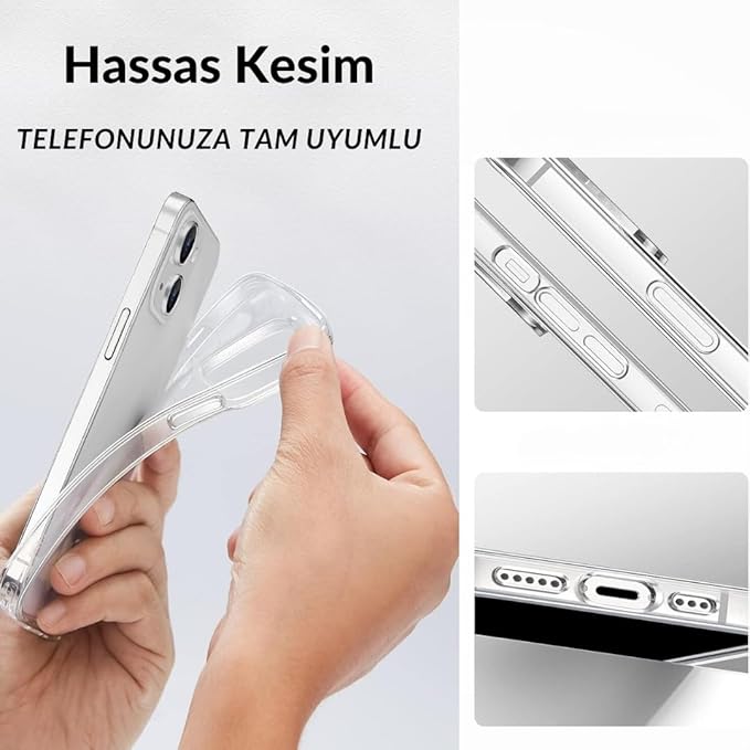 iPhone 11 Pro Max ile Uyumlu Şeffaf ve Sararmaya Dayanıklı Silikon Kılıf, Extra İnce ve Yumuşak Model (iPhone 11 Pro Max) - Görsel 2