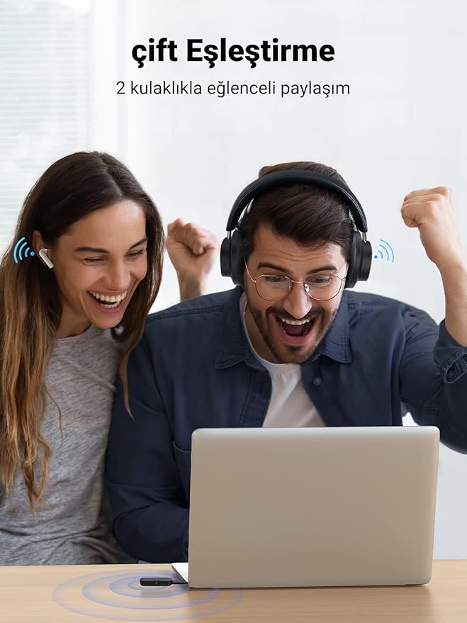 Bluetooth 5.0 Verici 3.5mm Jack ve Dahili Mic Araç Mikrofon Bluetooth Adaptörü ile 2'si 1 Arada Alıcı Siyah - Görsel 2
