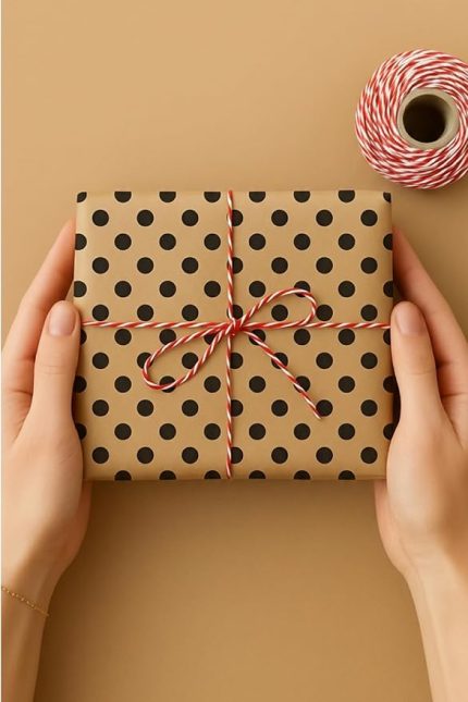 Adet Ambalaj Kağıdı, Hediye Paket Kağıdı, Kraft Puantiye (70x100cm)