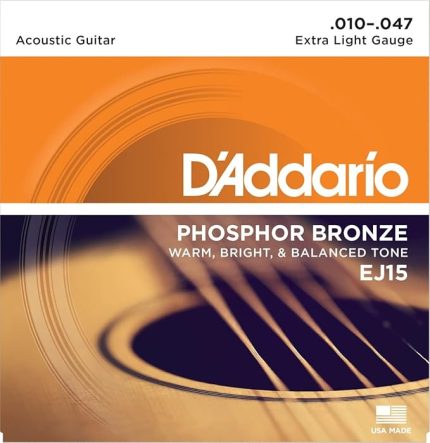 Ej15 Akustik Gitar Tel Seti, Phosphor-Bronze, Extra Light, 10-47