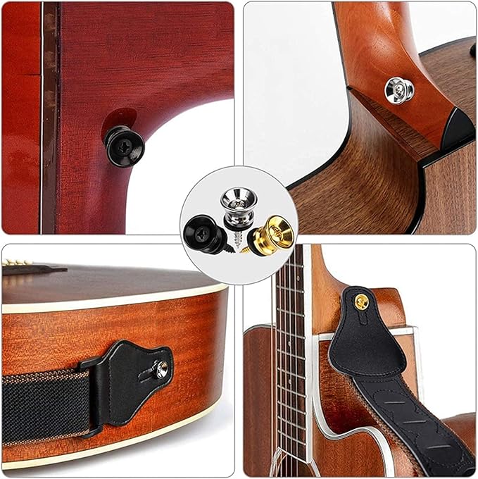 Gitar Askı Pimi Chrome Krom Guitar Strap Button 2'li Set Askı Demiri - Görsel 4