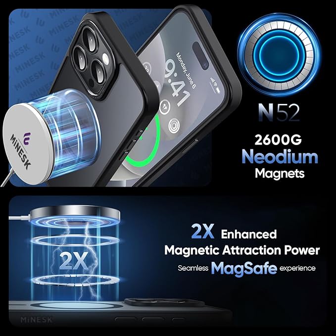 iPhone 11 için Mattmag Serisi Magsafe ile Uyumlu Wireless Kablosuz Şarj Destekli Arkası Mat Silikon Kılıf Yükseltilmiş Lens Çerçeveli ve Hassas Takımlı Ultra Güçlü Koruma Kılıf (Siyah, 11) - Görsel 4