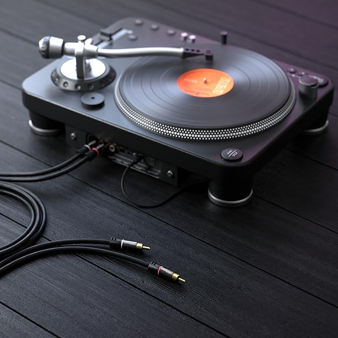 – 7,5m – cinch kablo, 2 cinch-2 cinch, stereo ses kablosu (koaksiyel, RCA fiş/fiş, analog veya dijital, derin bas hoparlör/amplifikatör/HiFi ve ev sineması/Blu-ray/alıcı için, siyah) - Görsel 4
