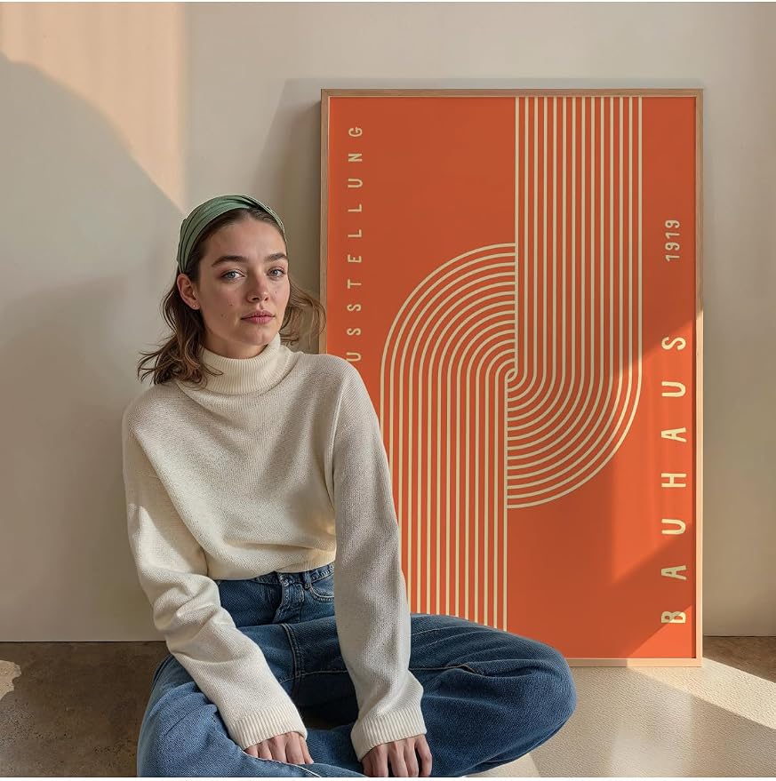 Tanıtım Bauhaus Çerçevesiz Poster, Modern Dekoratif Çerçevesiz Poster, Tablo, Bauhaus-10, 40 x 50 - Görsel 2