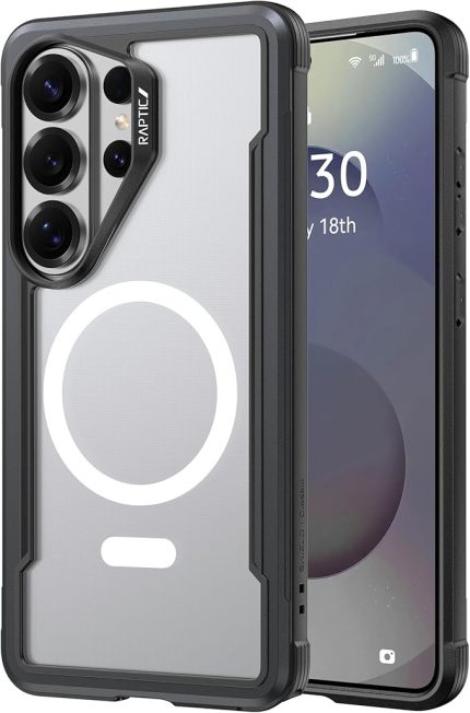 Samsung Galaxy S26 Ultra Kılıf, MagSafe ile Uyumlu Kalkan Kılıf, [23FT Mil-Grade Düşme Koruması], Dayanıklı Eloksallı Darbeye Dayanıklı Alüminyum Çerçeve İnce Galaxy S26 Ultra Kılıf, Siyah