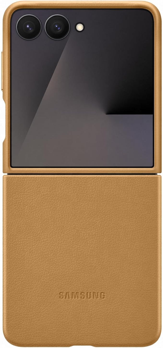 Galaxy Z Flip7 Deri Kılıf, Camel - Görsel 3