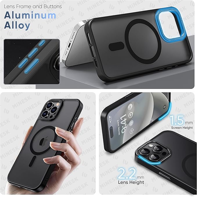 iPhone 11 için Mattmag Serisi Magsafe ile Uyumlu Wireless Kablosuz Şarj Destekli Arkası Mat Silikon Kılıf Yükseltilmiş Lens Çerçeveli ve Hassas Takımlı Ultra Güçlü Koruma Kılıf (Siyah, 11) - Görsel 5
