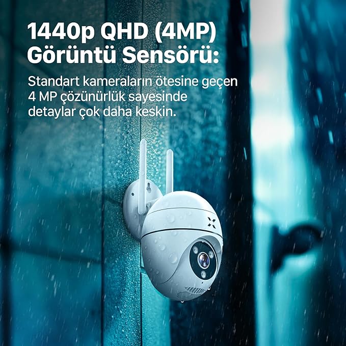 Smart Güvenlik Kamerası | 1440p Mobil Kontrol Hareket Takipli Gece Görüşlü Dış Mekan Kamera X7268 - Görsel 5