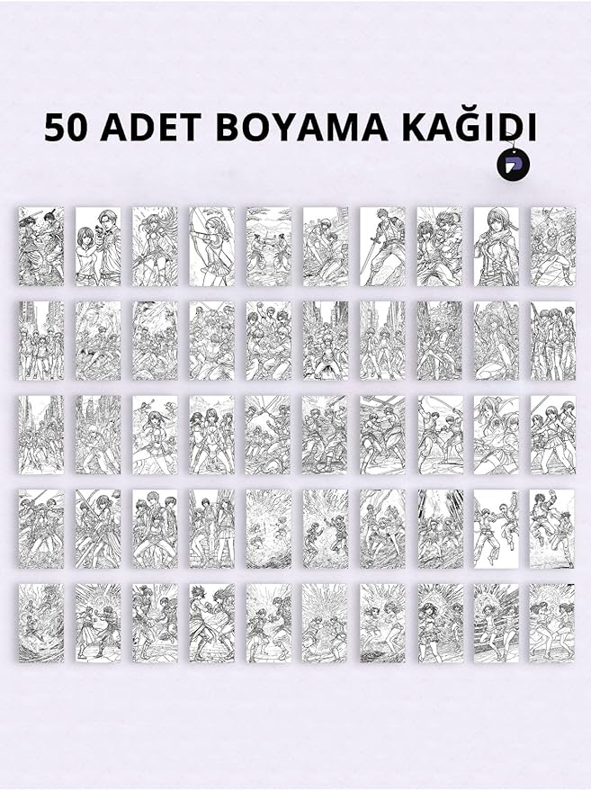 Anime Arenası Manga Yetişkin Boyama Kitabı, Anime Mandala Boyama Kitabı, Boyama Defteri, Sayfaları, Yetişkinler İçin Boyama Seti, Yetişkinler İçin Boyama Kitabı - Görsel 2