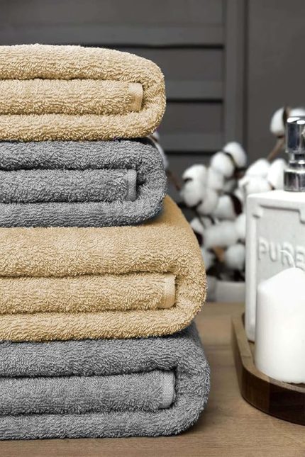 lü Banyo Havlusu Takımı Soft Büyük Havlulu Pamuklu Havlu Seti 90X150 Cm Gri Kahve