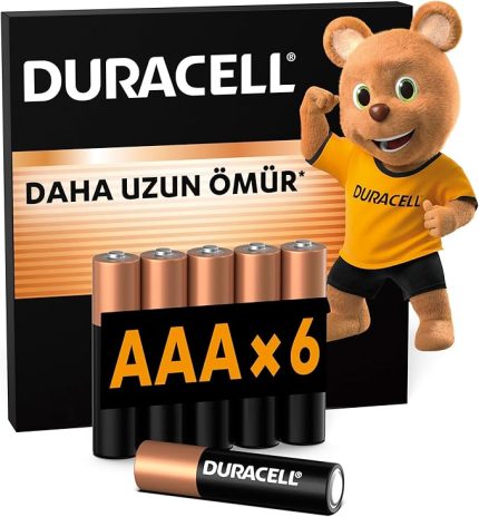 BASIC AAA Alkalin İnce Kalem Pil (6'lı Paket) – 1,5V – Daha Uzun Ömürlü – Günlük Cihazlar için Güvenilir Güç – Plastik İçermeyen Ambalaj - MN2400