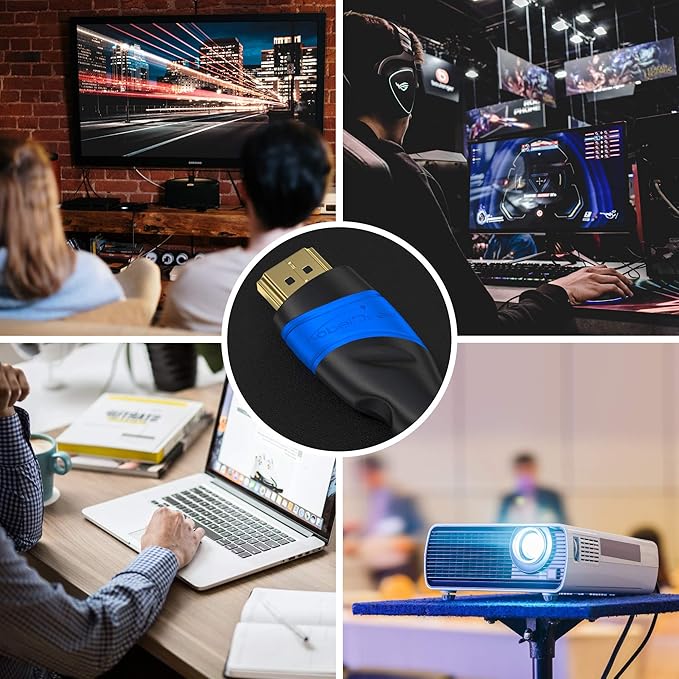 – 8K/4K HDMI kablosu – 2 m – 8K@60 Hz (hızlı Ultra HD için ekstra bakır, 4K@120 Hz/8K@60 Hz – HDMI 2.0 ile uyumlu, Ethernet ile yüksek hız, Blu-ray/PS5/Xbox serisi X/anahtar, siyah) - Görsel 3