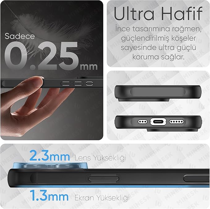 iPhone 11 için MagSafe ile Uyumlu MattCover Serisi Arkası Mat Polikarbonat Kenarları Silikon ve Köşeleri Güçlendirilmiş Kamera Korumalı ince Silikon Kılıf (Manyetik, 11) - Görsel 4