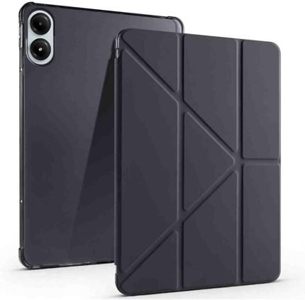 Xiaomi Pad 2 ile uyumlu Kılıfı Kalem Koyma Bölmeli, Standlı, Uyku Modlu, Şeffaf Arka Yüzeyli, Silikon ve Suni Deri Tasarımlı Ergonomik Akıllı Kılıf