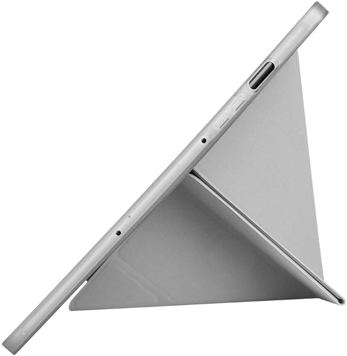 Kılıf için Samsung Galaxy Tab S10 FE Plus/S10 FE+ 13.1-Inçi le Uyumlu Kılıf Üçgen Tri Folding Kalem Bölmeli Standlı Kılıfı (Gri) - Görsel 4