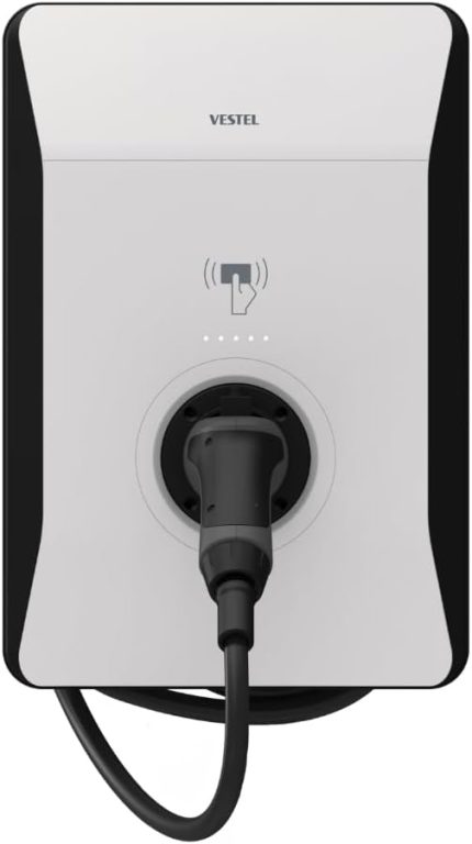 AC Elektrikli Araç Şarj İstasyonu 22kW Smart Özellikli 5mt. Tip2 Kablolu, IP54 Sertifikalı EV Şarj Cihazı ZES4-AC22SW-T2P