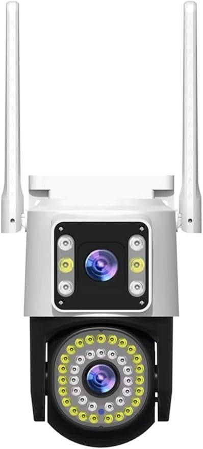 4MP Çift Lens IP Kamera - WiFi Açık Kapalı Otomatik İzleme, Su Geçirmez Kablosuz Güvenlik Ev Kamerası, Renkli Gece Görüş, Hareket Algılama - Görsel 2