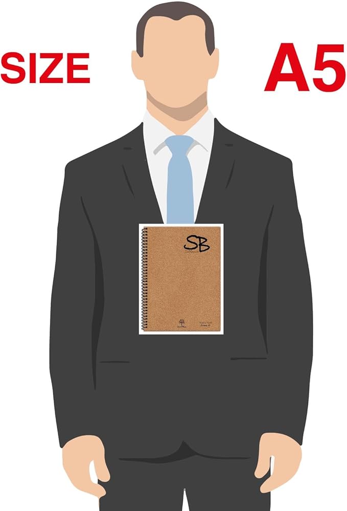 SB A5 140 Sf. Defter Kraft Kapak Spiralli Hafif Kağıt KARELİ 70 Yp. - Görsel 3