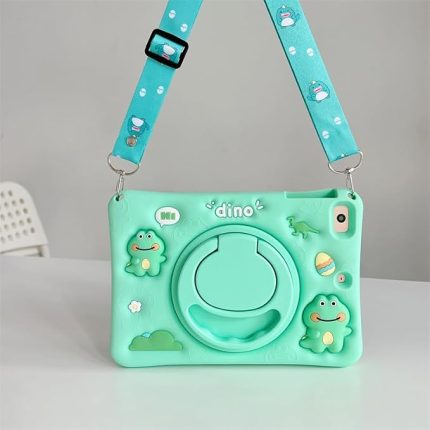 iPad Air 3 / Pro 10.5 ile uyumlu Kılıf Cute Dolls Standlı Eğlenceli 3D Karekterli Çocuk Kılıfı A2152 A2123 A2153 A2154 A1701 A1709 A1852 Açık Yeşil