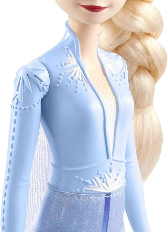 Frozen HLW48 | FD Core - Elsa Fr 2 | Disney Frozen 2'den Esinlenen Pelerin, Etek ve Bot ve Örgülü Saçlı İmza Seyahat Kıyafetinde Posable Doll - Görsel 4