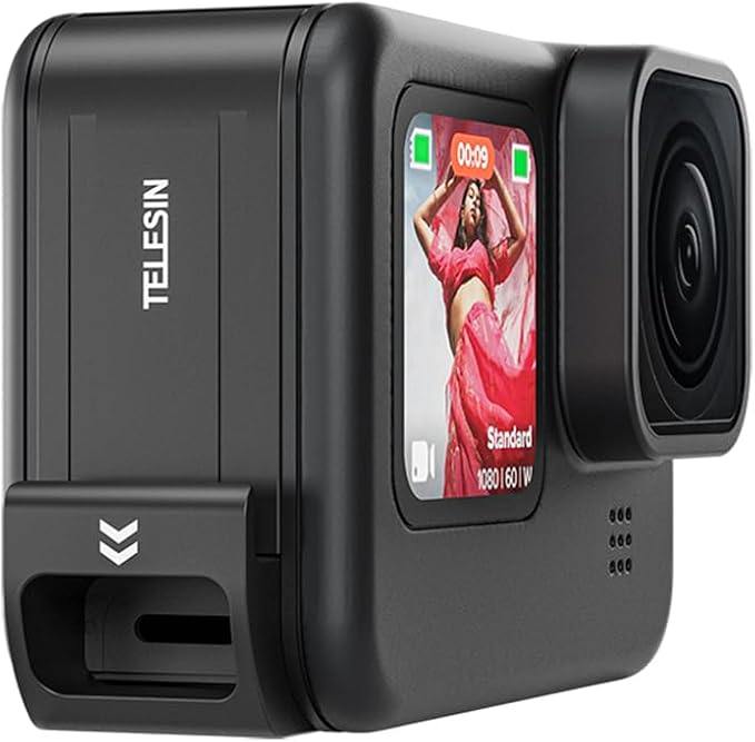 Telesin GP-CLC-G11 Şarj Portlu Batarya Kapağı GoPro Hero 9 10 11 12 13 ile Uyumlu Yağmur ve Kar Korumalı USB-C Yan Kapak - Görsel 5