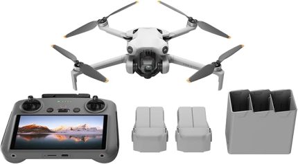 Mini 4 Pro Fly More Combo Plus (DJI RC 2) (Ekranlı Kumanda) - 4K HDR Kameralı Mini Drone, 20 km (FCC) Maksimum Video Aktarım Mesafesi, Çok Yönlü Engel Algılama, 45 Dakikalık Uçuş, 2 Akıllı Batarya | 3 Akıllı Uçuş Aküsü Plus, 4k/60fps HDR, Çok Yönlü Engel Algılama