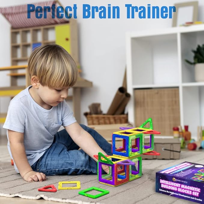 Deluxe Manyetik Blok Seti | STEM & Montessori Eğitim Seti | Okul Öncesi ve İlkokul Çocukları İçin Sınırsız Yaratıcılık | BPA İçermez | 3+ Yaş | 30 Parça - Görsel 5