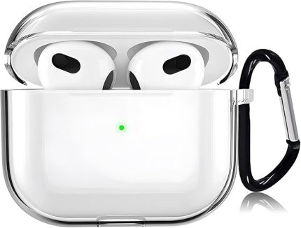Airpods 3 ile Uyumlu (2021) Şeffaf Cyrstal Clear Ultra Berrak Silikon Kılıf - Alt Üst Ayrı (Airpods 3 2021)