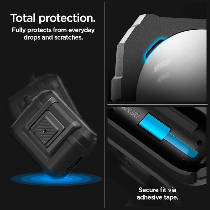 AirPods Pro (2.nesil) ile Uyumlu Kılıf Lock Fit Matte Black - ACS05485 - Görsel 4