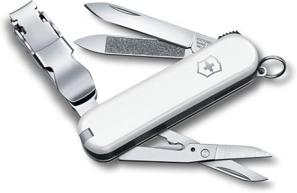 0.6463.7 NailClip 580 Tırnak Makaslı Çakı | Manikür, pedikür ve EDC için tırnak makası, makas ve bıçak ağzına sahip kompakt cep aleti, 65 mm uzunluğunda, İsviçre Malı
