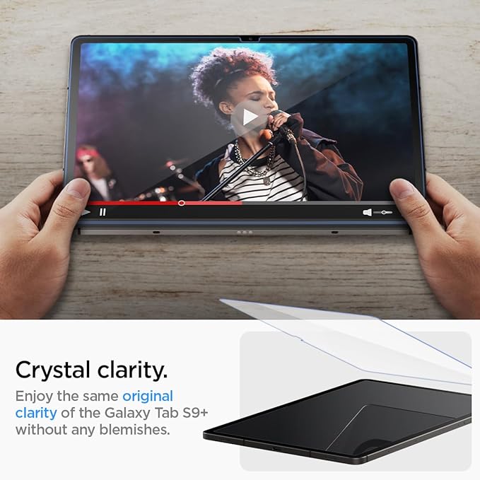Galaxy Tab S10 Plus / S9 Plus ile Uyumlu Kolay Kurulum Cam Ekran Koruyucu GLAS.tR EZ Fit HD Şeffaf - AGL06999 (Spigen TR Garantili) - Görsel 5