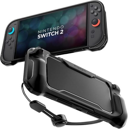 Nintendo Switch 2 ile Uyumlu Kılıf Rugged Armor Üst Düzey Koruma Siyah Karbon Kapak - ACS09075 (Spigen TR Garantili)